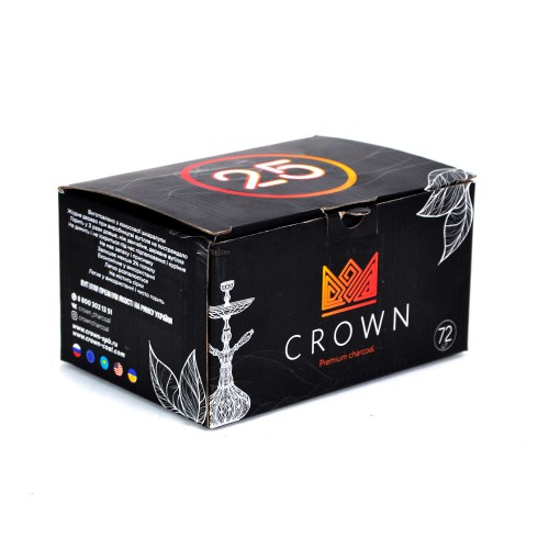 Уголь кокосовый Crown 1кг (72 шт), большой кубик